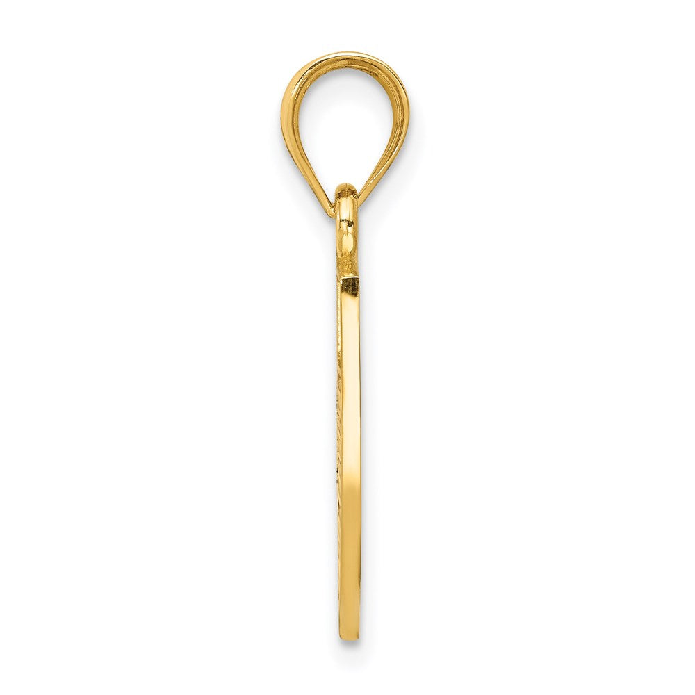 Alternate view of the 14k Yellow Gold and Enameled USA Flag Shield Pendant, 14 x 24mm by The Black Bow Jewelry Co.