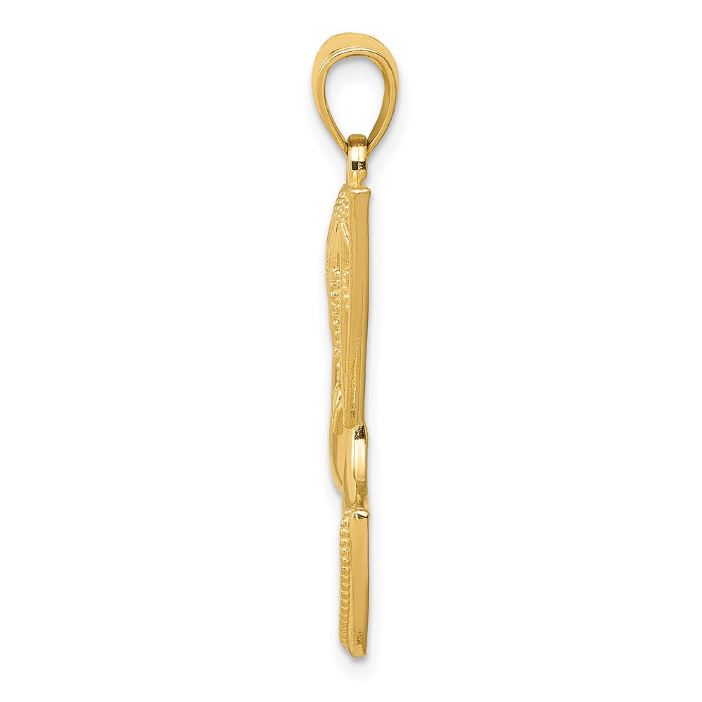 Alternate view of the 14k Yellow Gold Filigree Egyptian Nefertiti Profile Pendant, 18 x 31mm by The Black Bow Jewelry Co.