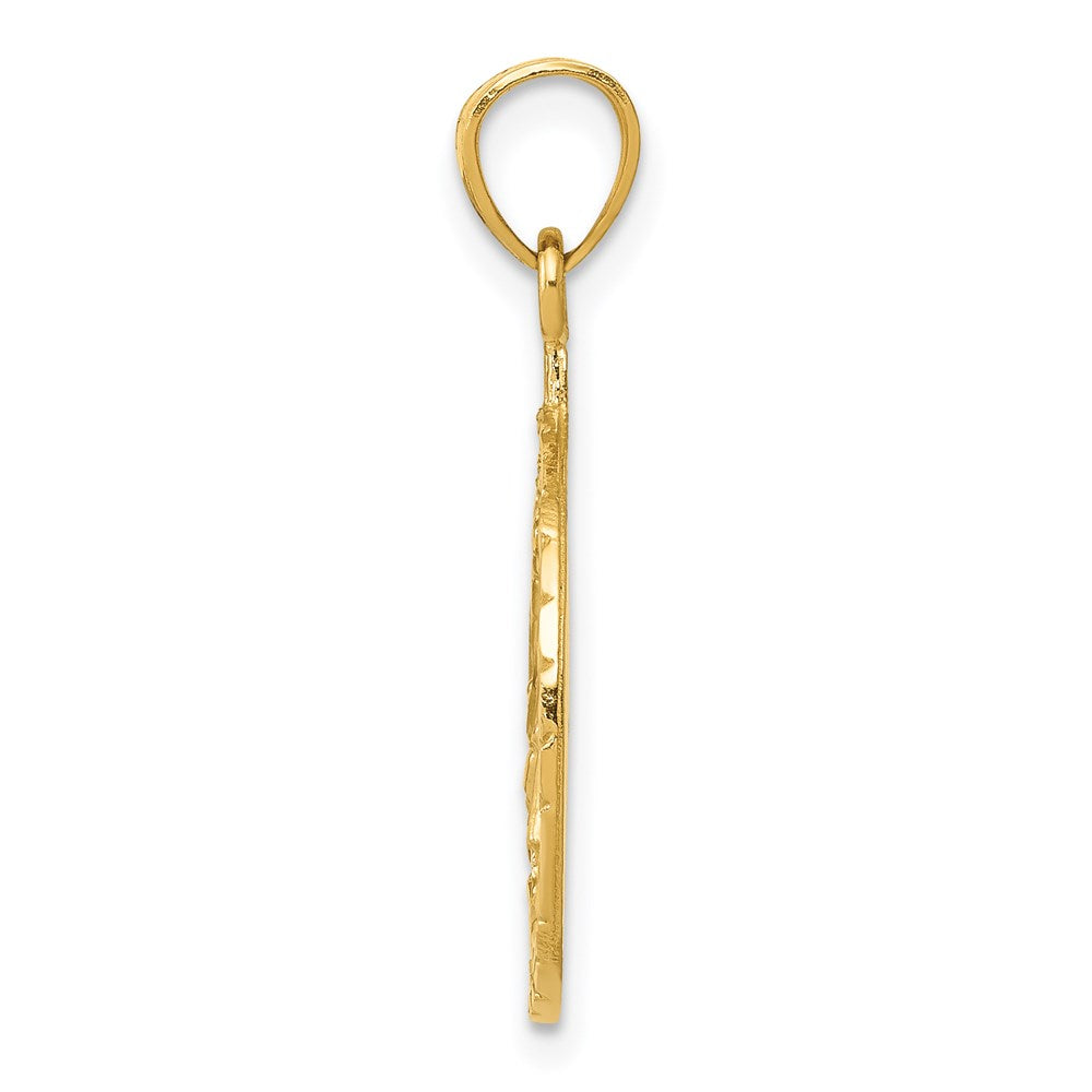 Alternate view of the 14k Yellow Gold Wreath with Masonic Symbol Pendant, 16mm (5/8 Inch) by The Black Bow Jewelry Co.