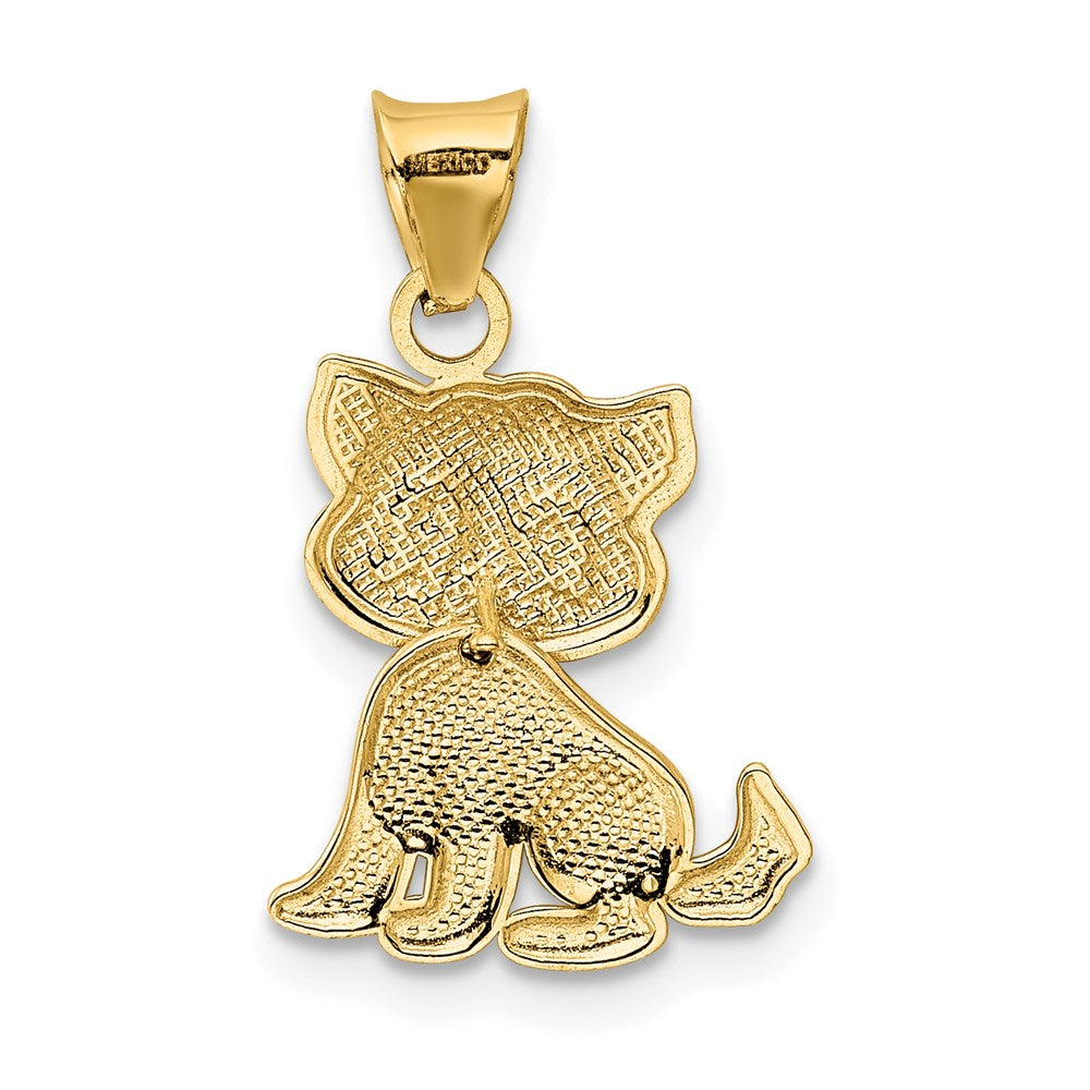 Alternate view of the 14k Yellow Gold Moveable Polished Kitten Pendant, 14 x 22mm by The Black Bow Jewelry Co.