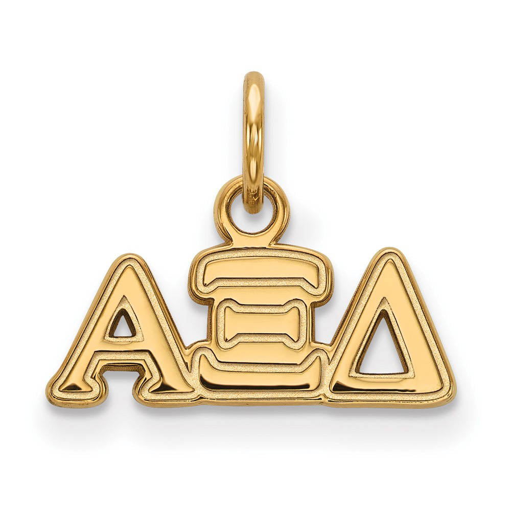 14K Gold Plated Silver Alpha Xi Delta XS (Tiny) Greek Letters Charm, Item P27004 by The Black Bow Jewelry Co.