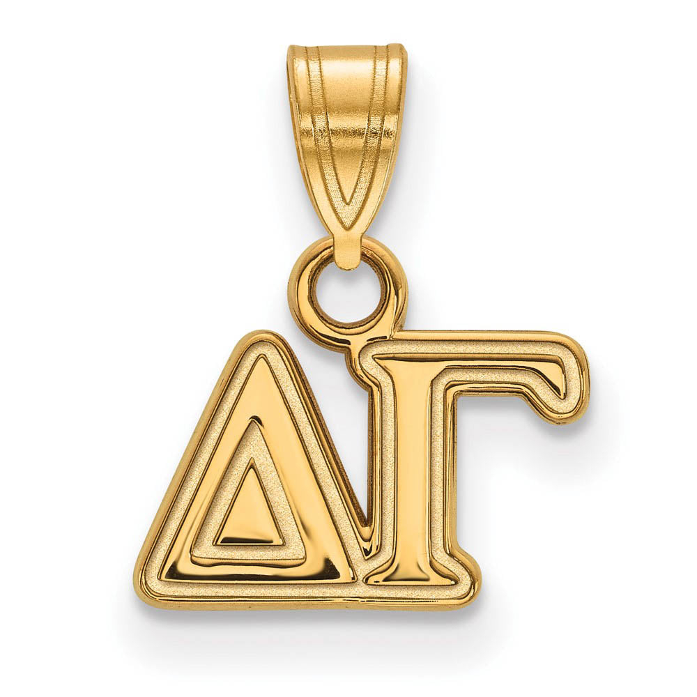 14K Plated Silver Delta Gamma Small Greek Letters Pendant, Item P27035 by The Black Bow Jewelry Co.