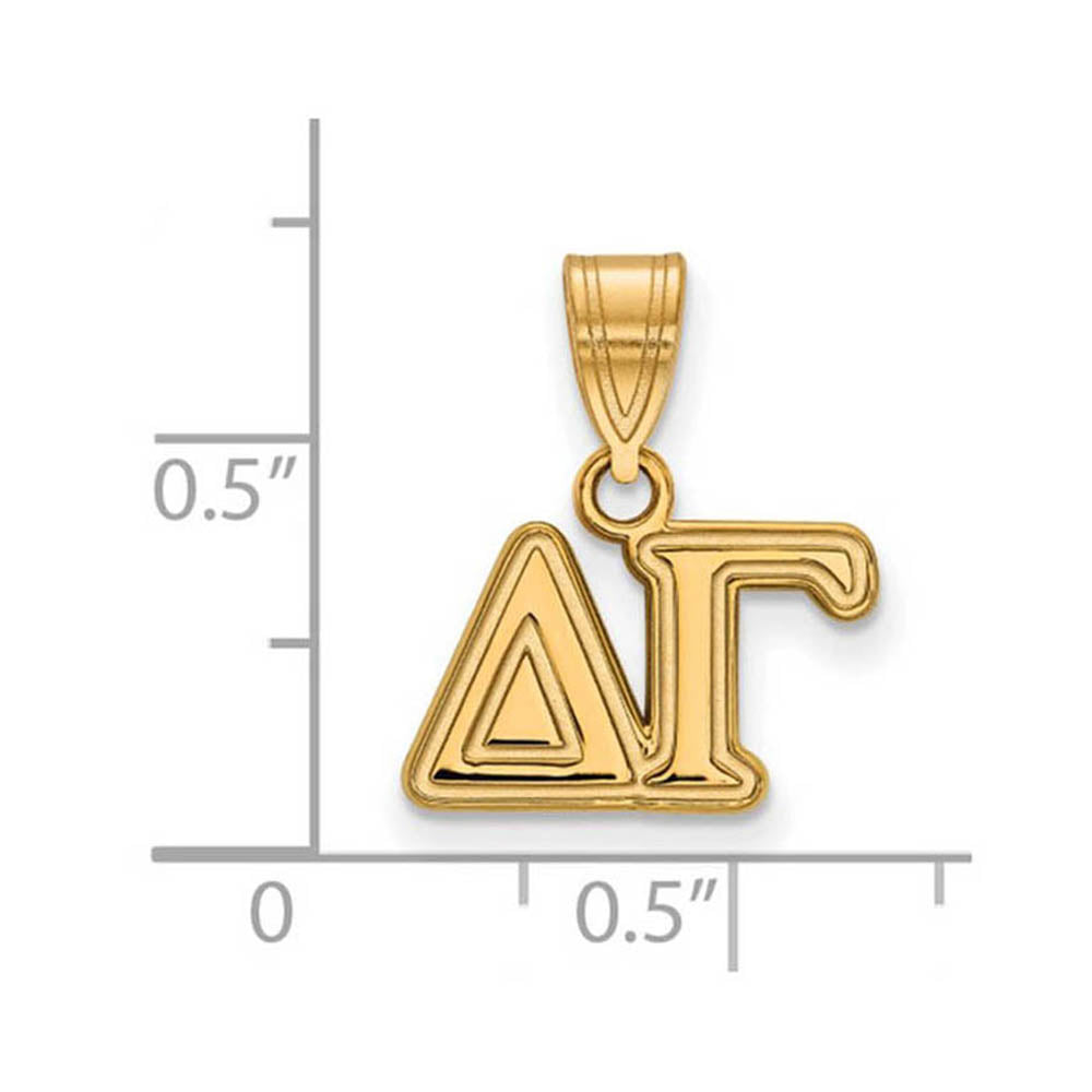 Alternate view of the 14K Plated Silver Delta Gamma Medium Greek Letters Pendant by The Black Bow Jewelry Co.
