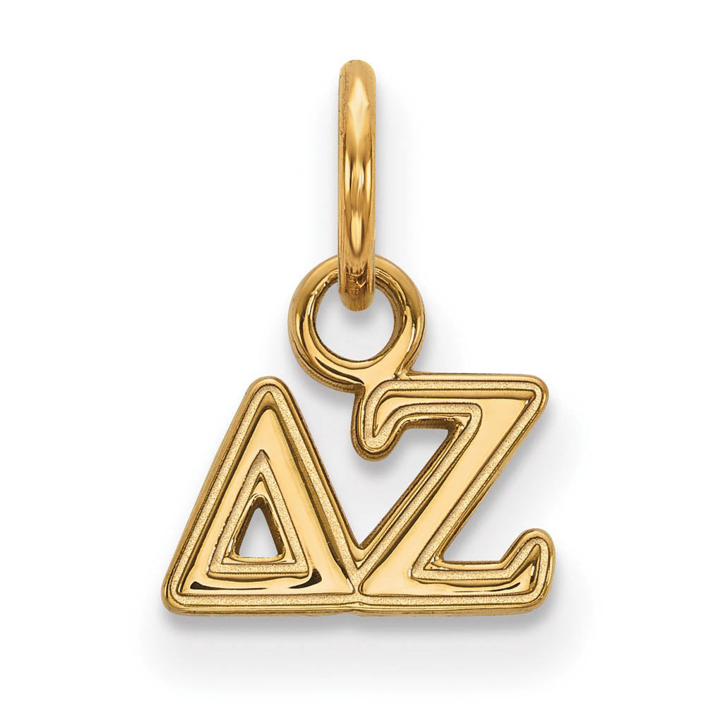 14K Gold Plated Silver Delta Zeta XS (Tiny) Greek Letters Charm, Item P27049 by The Black Bow Jewelry Co.