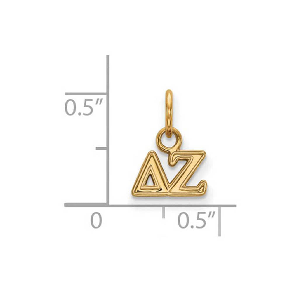Alternate view of the 14K Gold Plated Silver Delta Zeta XS (Tiny) Greek Letters Charm by The Black Bow Jewelry Co.