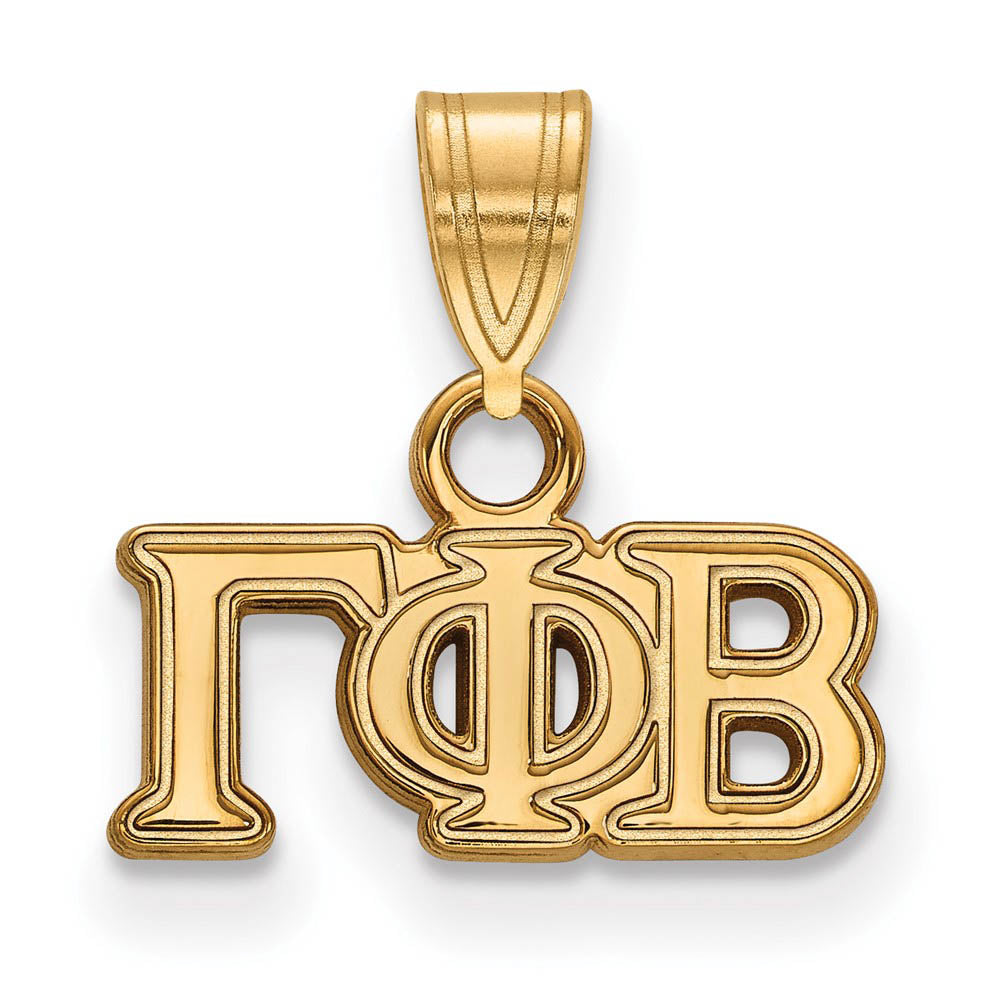 14K Plated Silver Gamma Phi Beta Small Greek Letters Pendant, Item P27055 by The Black Bow Jewelry Co.