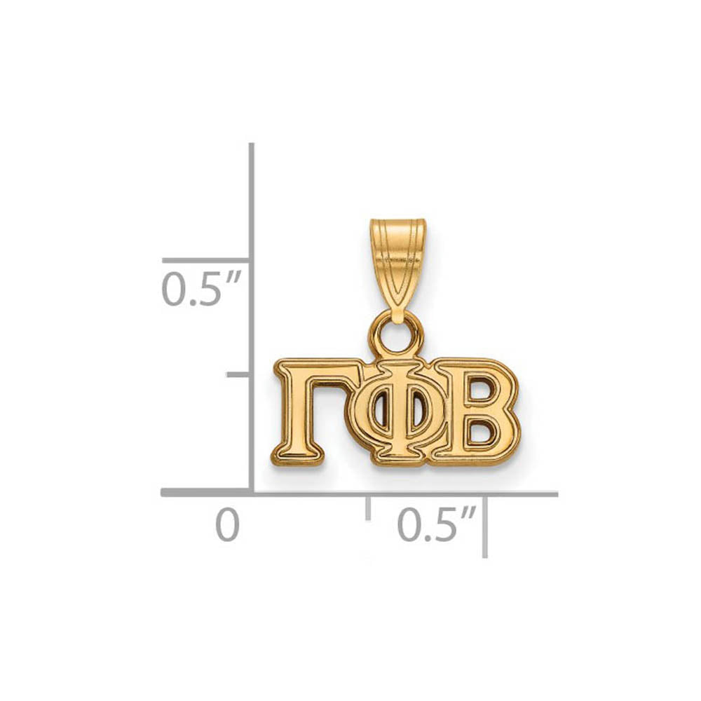 Alternate view of the 14K Plated Silver Gamma Phi Beta Small Greek Letters Pendant by The Black Bow Jewelry Co.