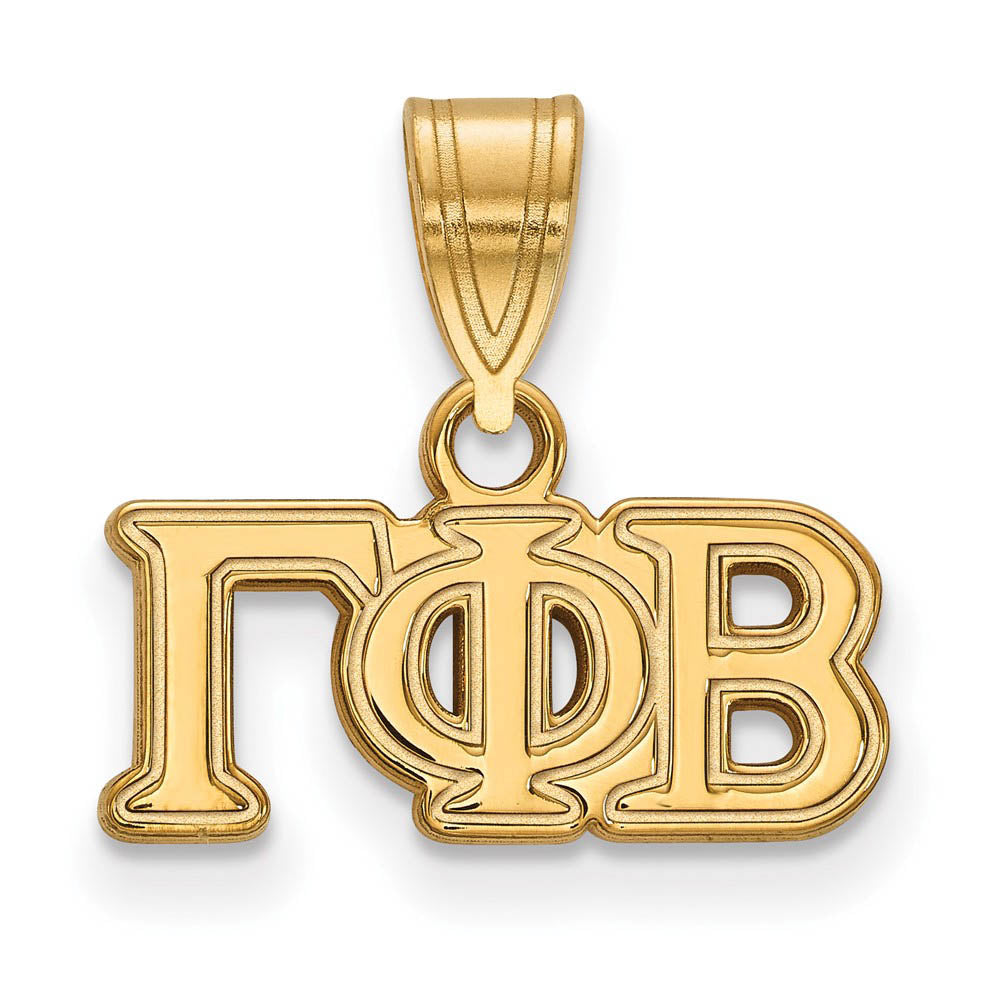 14K Plated Silver Gamma Phi Beta Medium Greek Letters Pendant, Item P27056 by The Black Bow Jewelry Co.