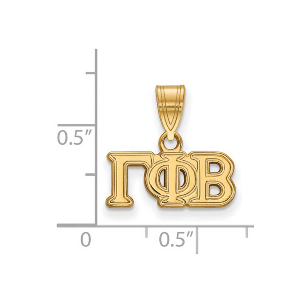 Alternate view of the 14K Plated Silver Gamma Phi Beta Medium Greek Letters Pendant by The Black Bow Jewelry Co.