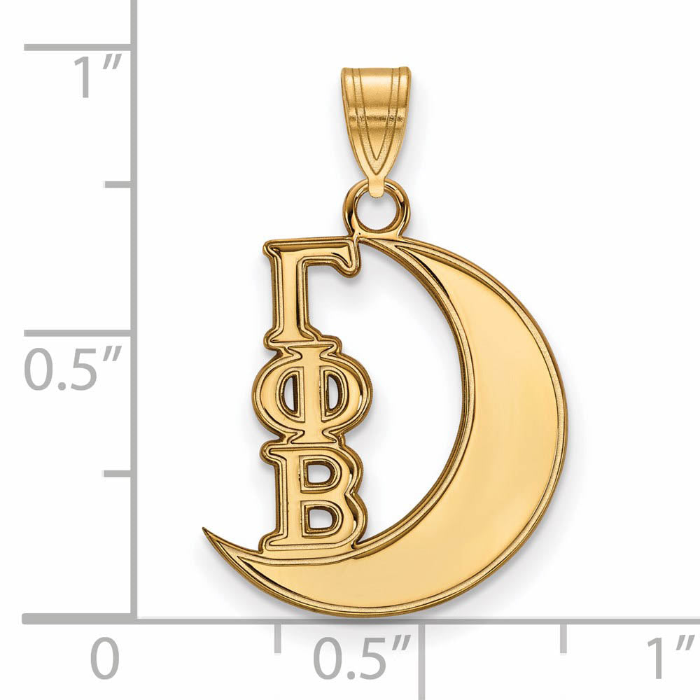 Alternate view of the 14K Plated Silver Gamma Phi Beta Small Pendant by The Black Bow Jewelry Co.