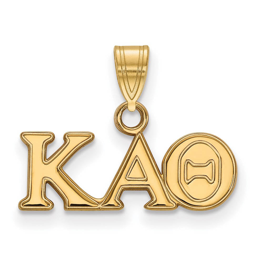 14K Plated Silver Kappa Alpha Theta Small Greek Letters Pendant, Item P27065 by The Black Bow Jewelry Co.