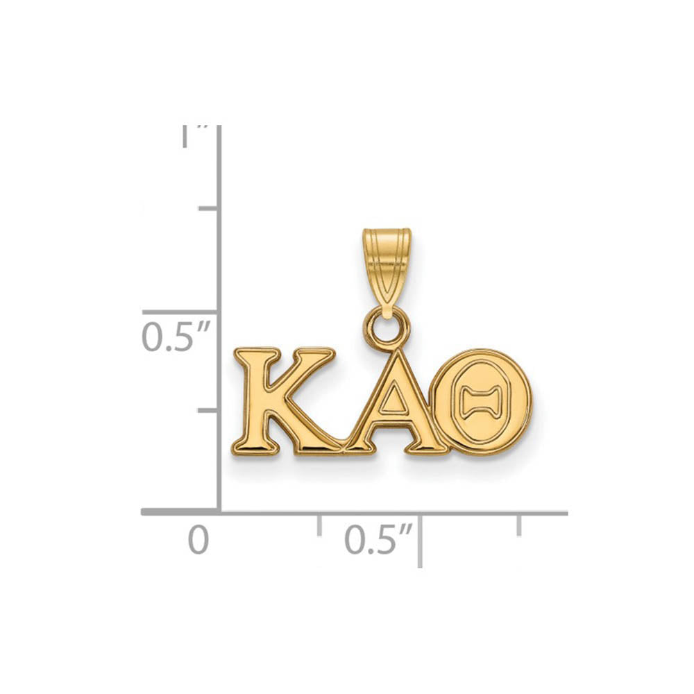 Alternate view of the 14K Plated Silver Kappa Alpha Theta Small Greek Letters Pendant by The Black Bow Jewelry Co.