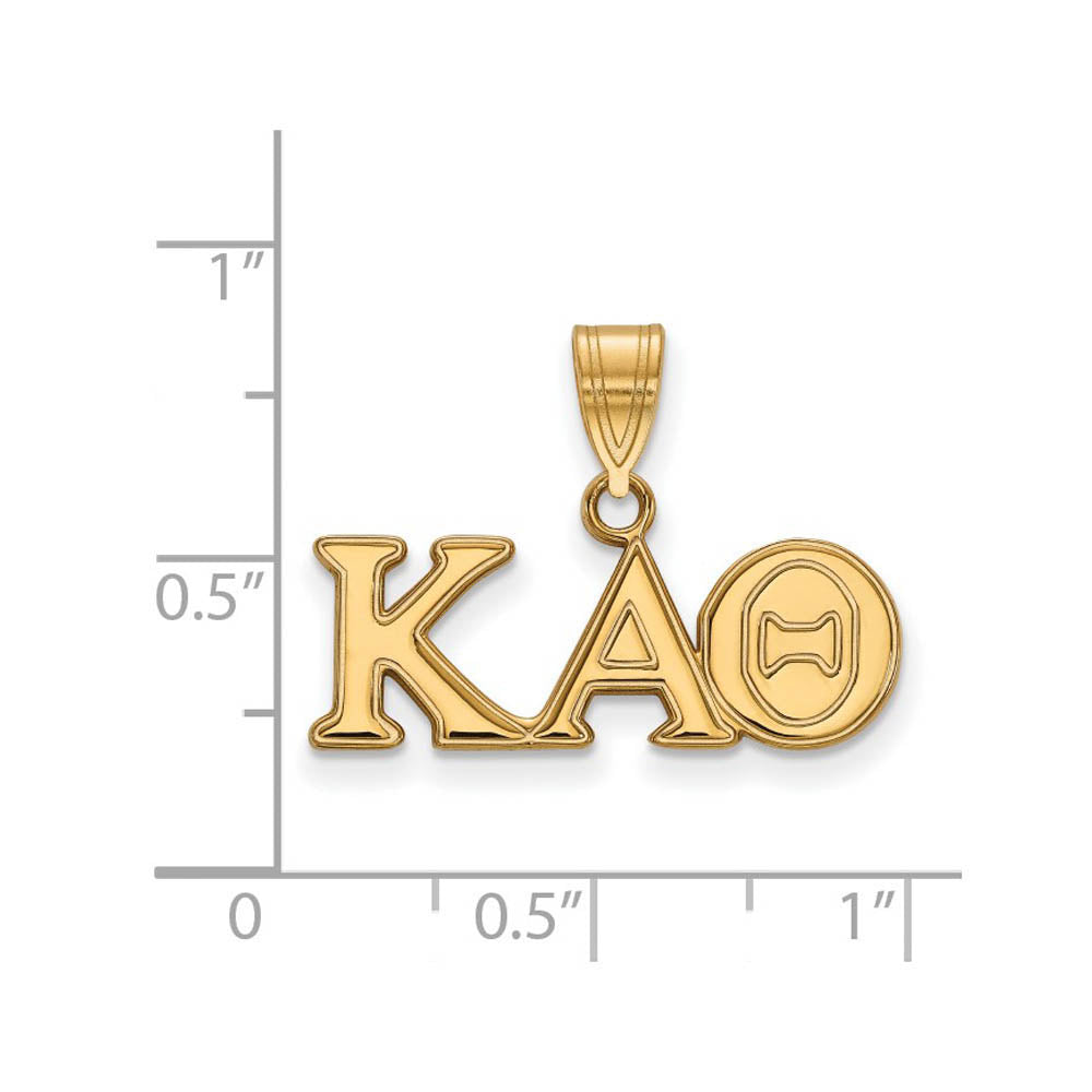 Alternate view of the 14K Plated Silver Kappa Alpha Theta Med Greek Letters Pendant by The Black Bow Jewelry Co.