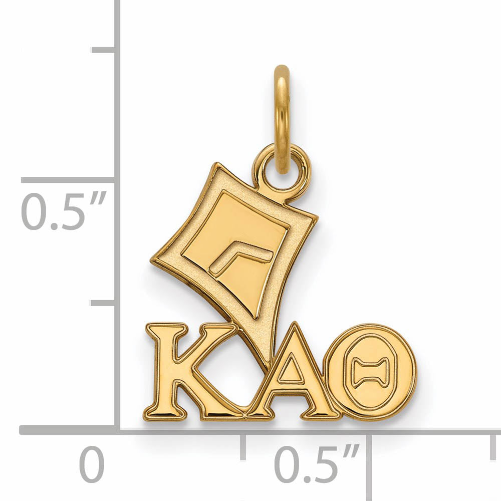 Alternate view of the 14K Gold Plated Silver Kappa Alpha Theta XS (Tiny) Charm or Pendant by The Black Bow Jewelry Co.