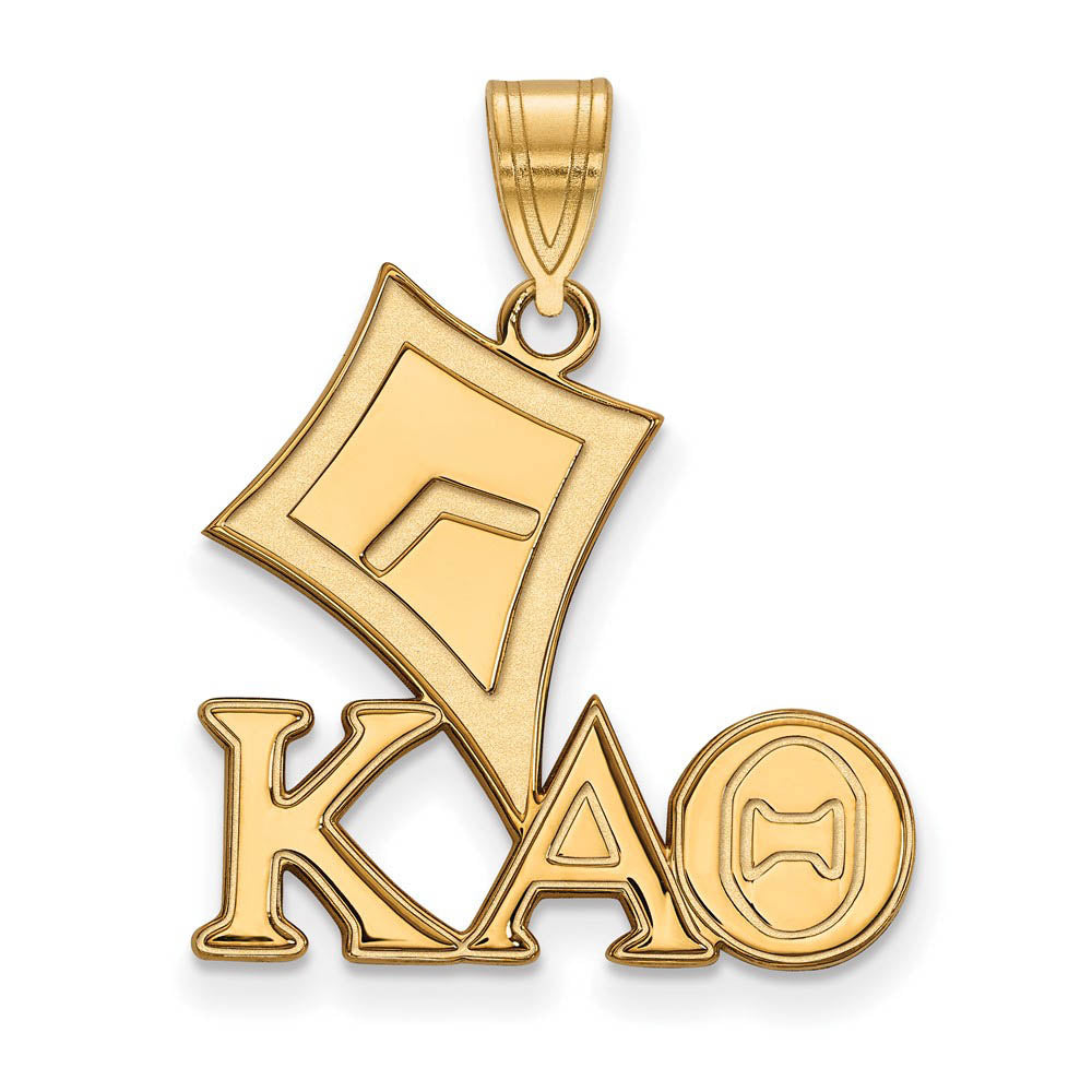 14K Plated Silver Kappa Alpha Theta Medium Pendant, Item P27070 by The Black Bow Jewelry Co.