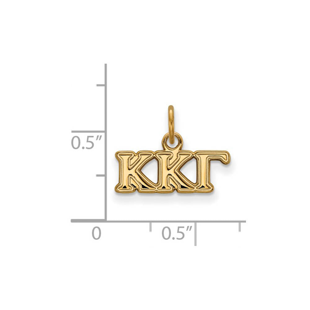 Alternate view of the 14K Gold Plated Silver Kappa Kappa Gamma XS (Tiny) Charm or Pendant by The Black Bow Jewelry Co.