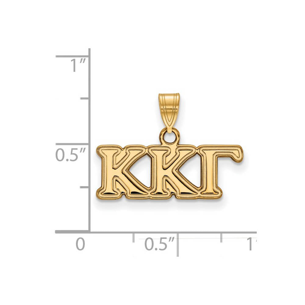 Alternate view of the 14K Plated Silver Kappa Kappa Gamma Small Greek Letters Pendant by The Black Bow Jewelry Co.
