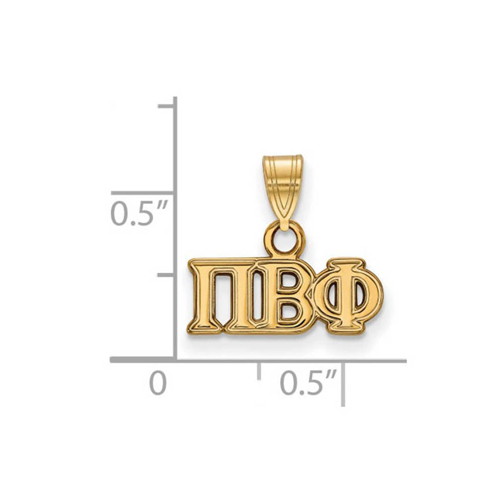 Alternate view of the 14K Plated Silver Pi Beta Phi Small Greek Letters Pendant by The Black Bow Jewelry Co.