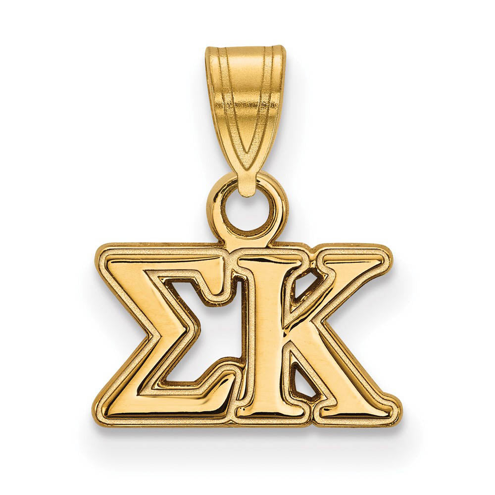14K Plated Silver Sigma Kappa Small Greek Letters Pendant, Item P27119 by The Black Bow Jewelry Co.