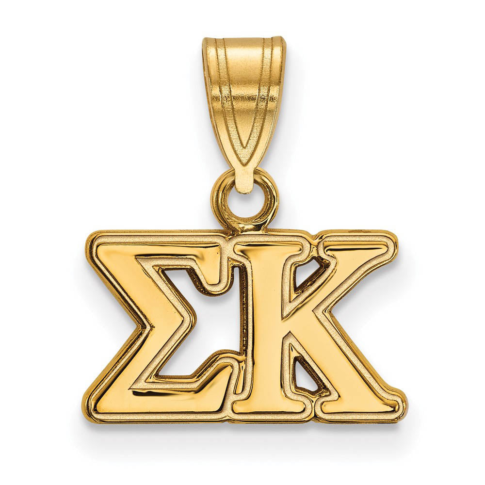 14K Plated Silver Sigma Kappa Medium Greek Letters Pendant, Item P27120 by The Black Bow Jewelry Co.