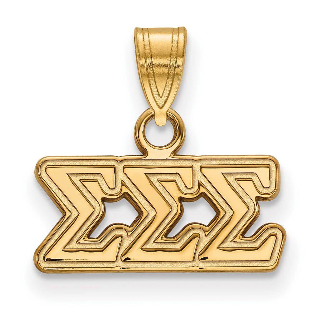 14K Plated Silver Sigma Sigma Sigma Small Greek Letters Pendant, Item P27124 by The Black Bow Jewelry Co.