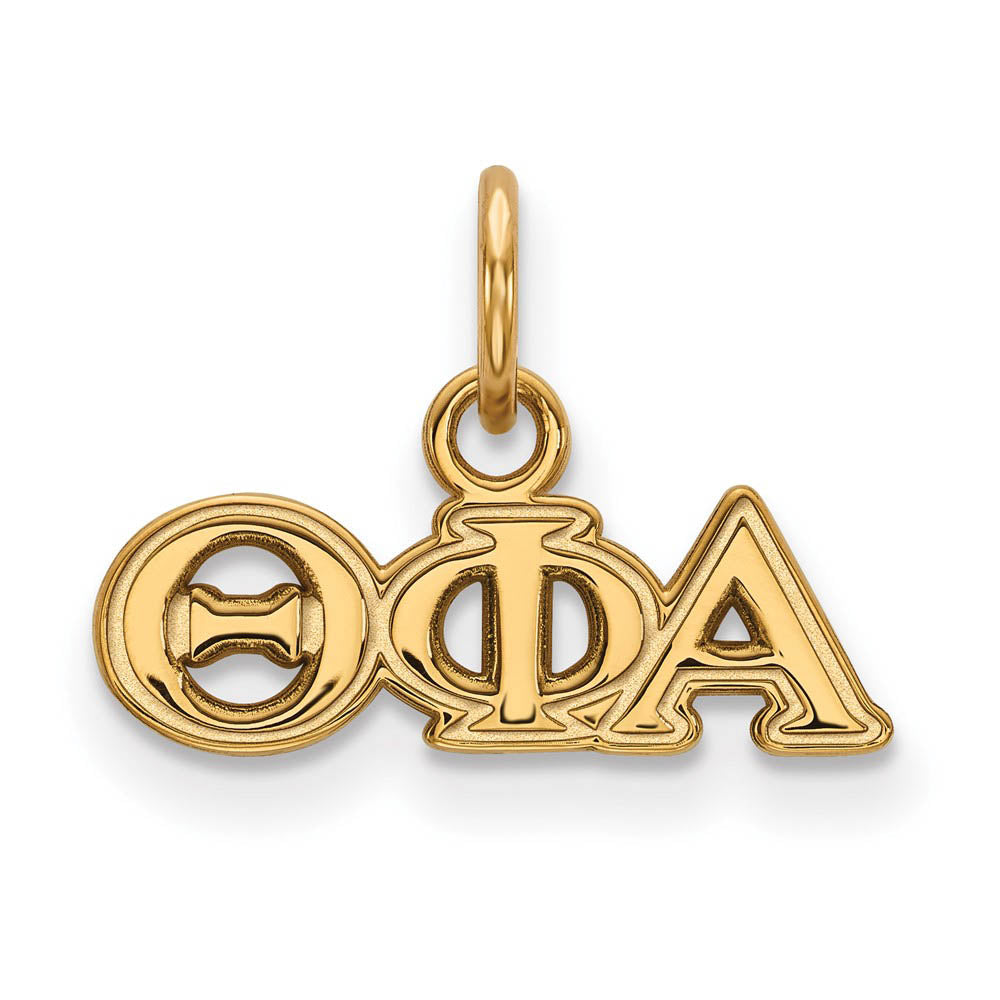 14K Gold Plated Silver Theta Phi Alpha XS (Tiny) Greek Letters Charm, Item P27133 by The Black Bow Jewelry Co.