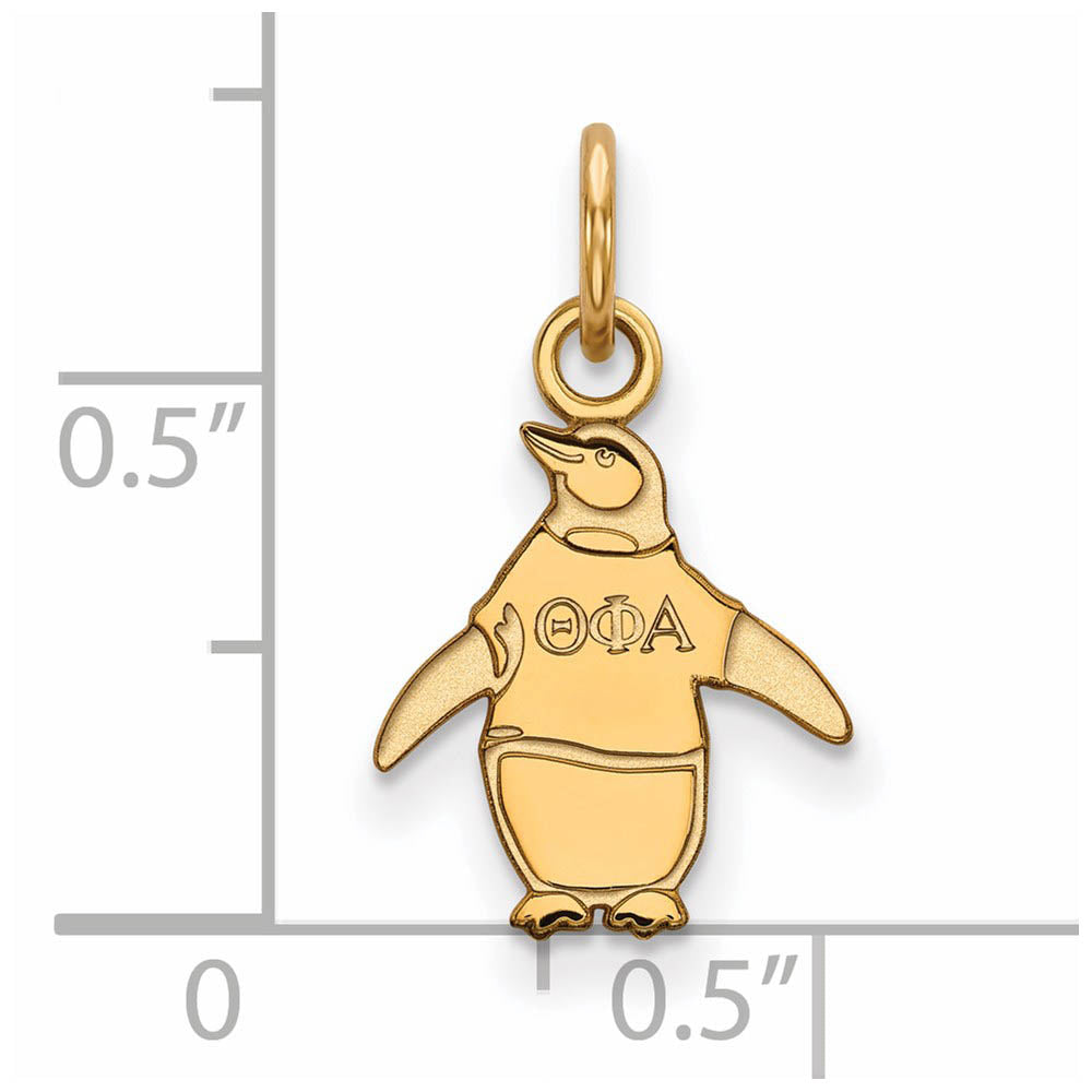 Alternate view of the 14K Gold Plated Silver Theta Phi Alpha XS (Tiny) Charm or Pendant by The Black Bow Jewelry Co.