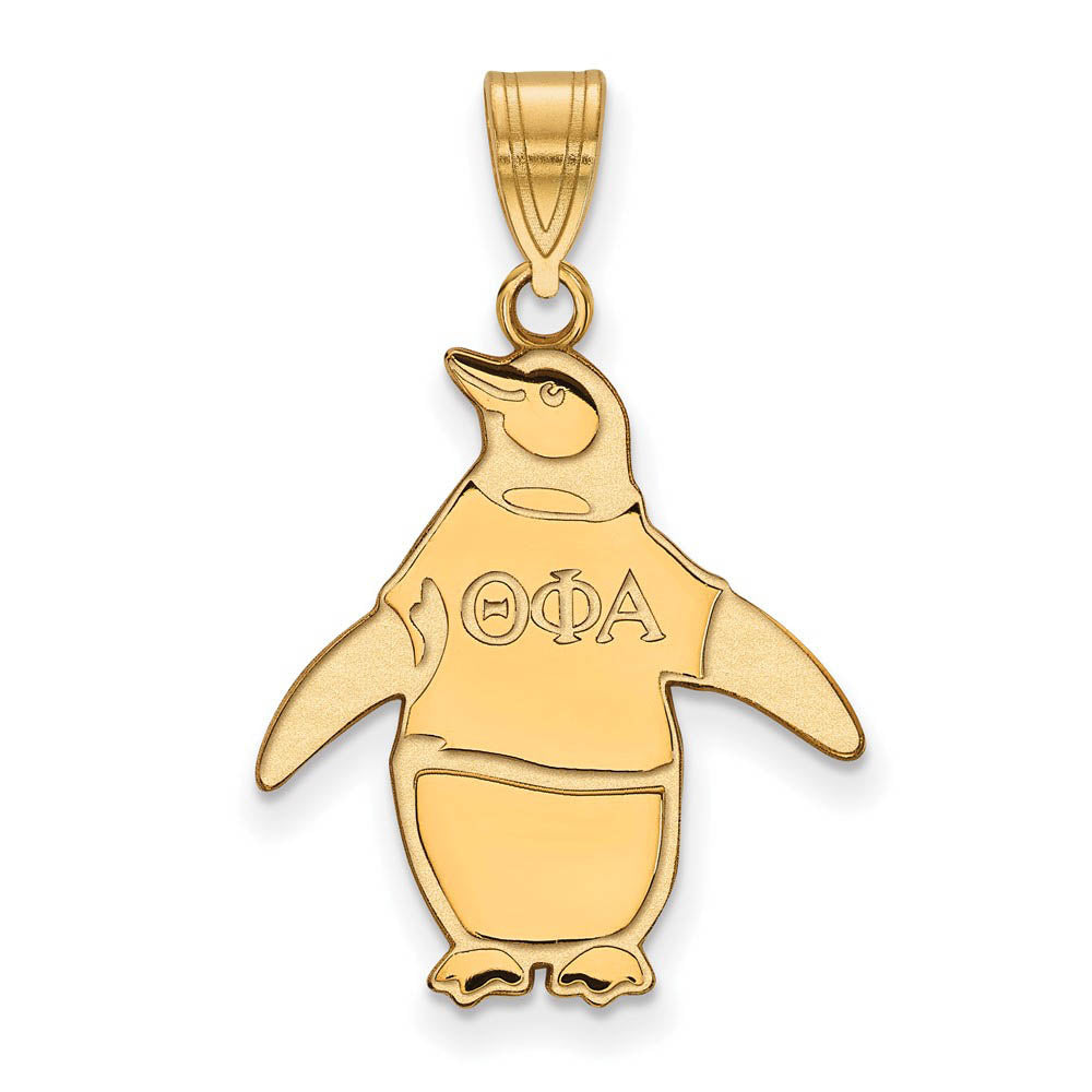 14K Plated Silver Theta Phi Alpha Medium Pendant, Item P27140 by The Black Bow Jewelry Co.