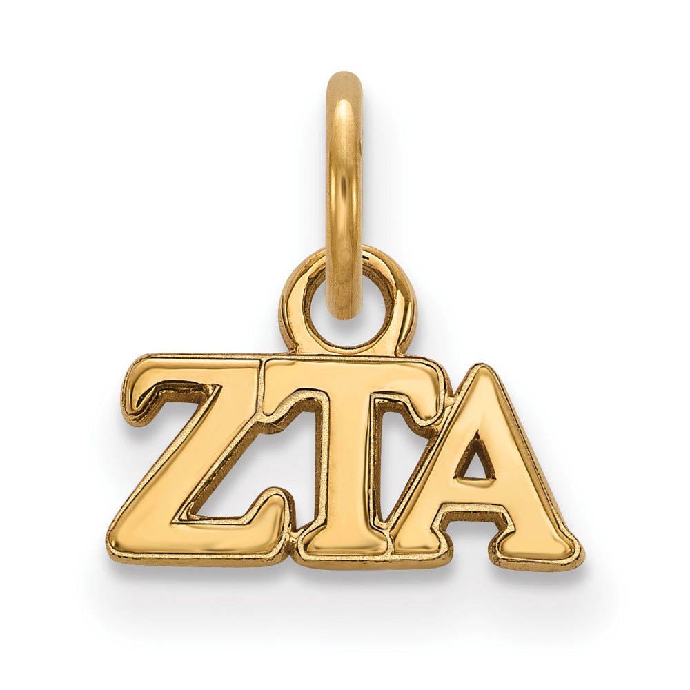 14K Gold Plated Silver Zeta Tau Alpha XS (Tiny) Greek Letters Charm, Item P27143 by The Black Bow Jewelry Co.