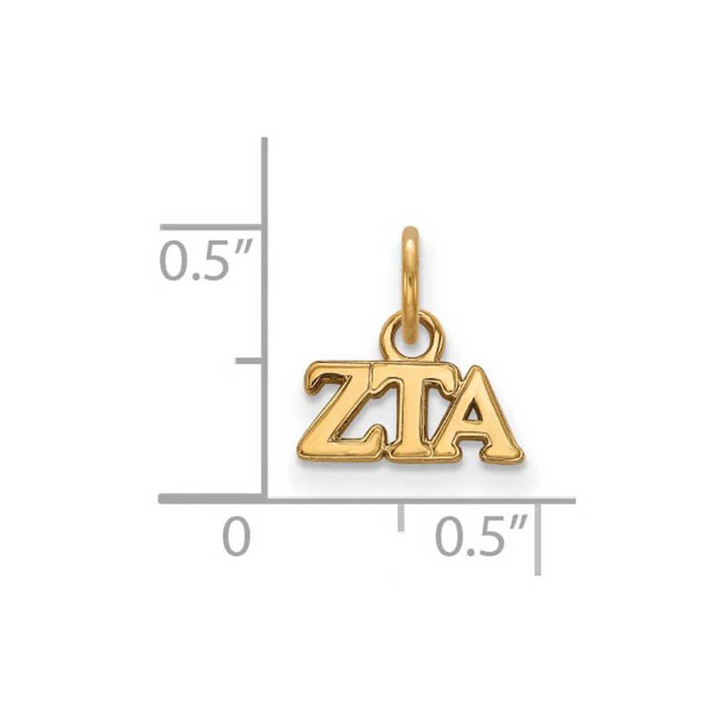 Alternate view of the 14K Gold Plated Silver Zeta Tau Alpha XS (Tiny) Greek Letters Charm by The Black Bow Jewelry Co.