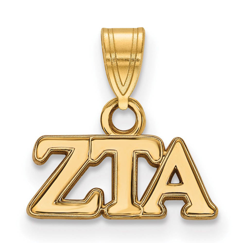 14K Plated Silver Zeta Tau Alpha Small Greek Letters Pendant, Item P27144 by The Black Bow Jewelry Co.