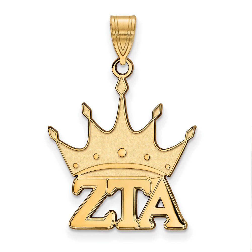 14K Plated Silver Zeta Tau Alpha Medium Pendant, Item P27150 by The Black Bow Jewelry Co.