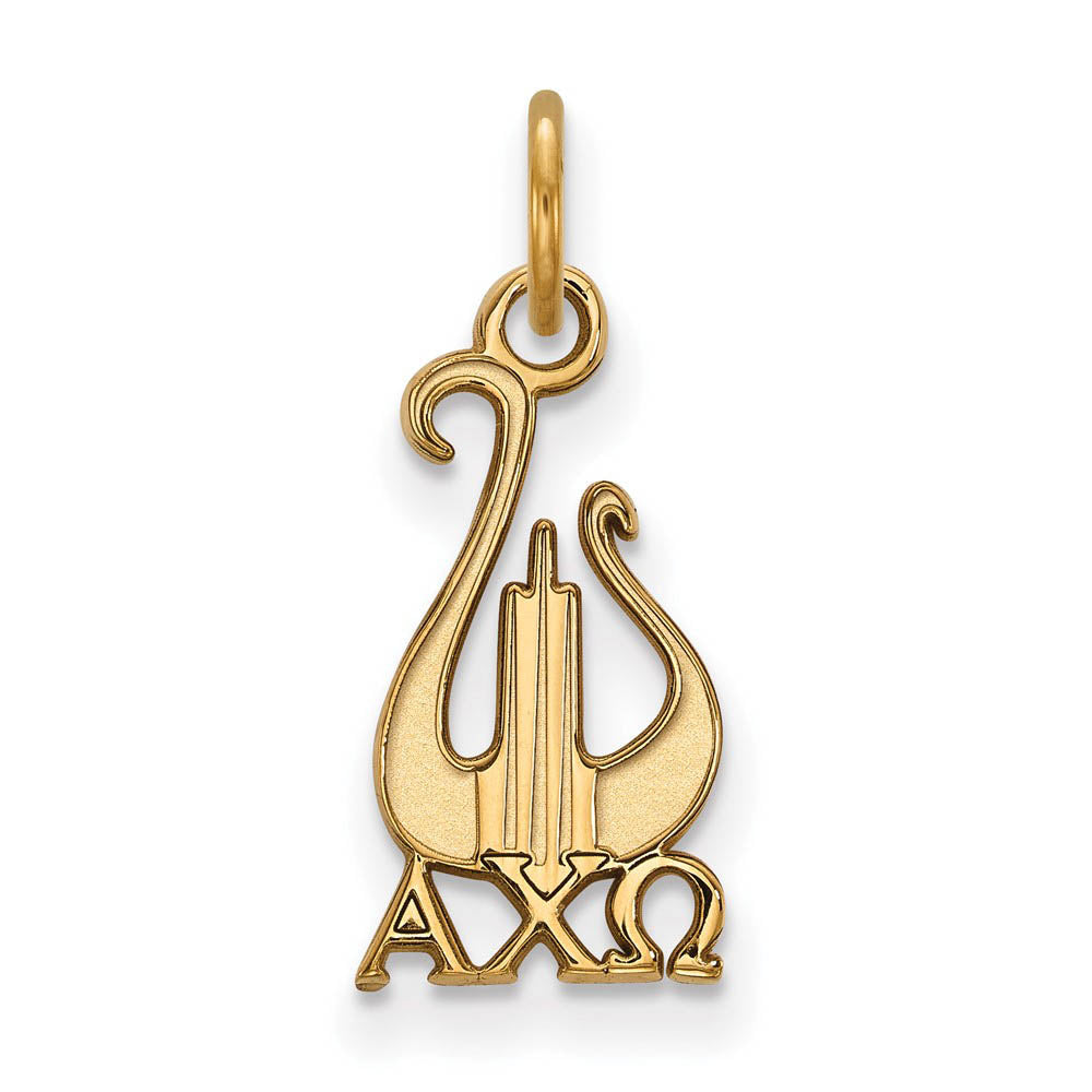 14K Plated Silver Alpha Chi Omega Small Pendant, Item P27158 by The Black Bow Jewelry Co.