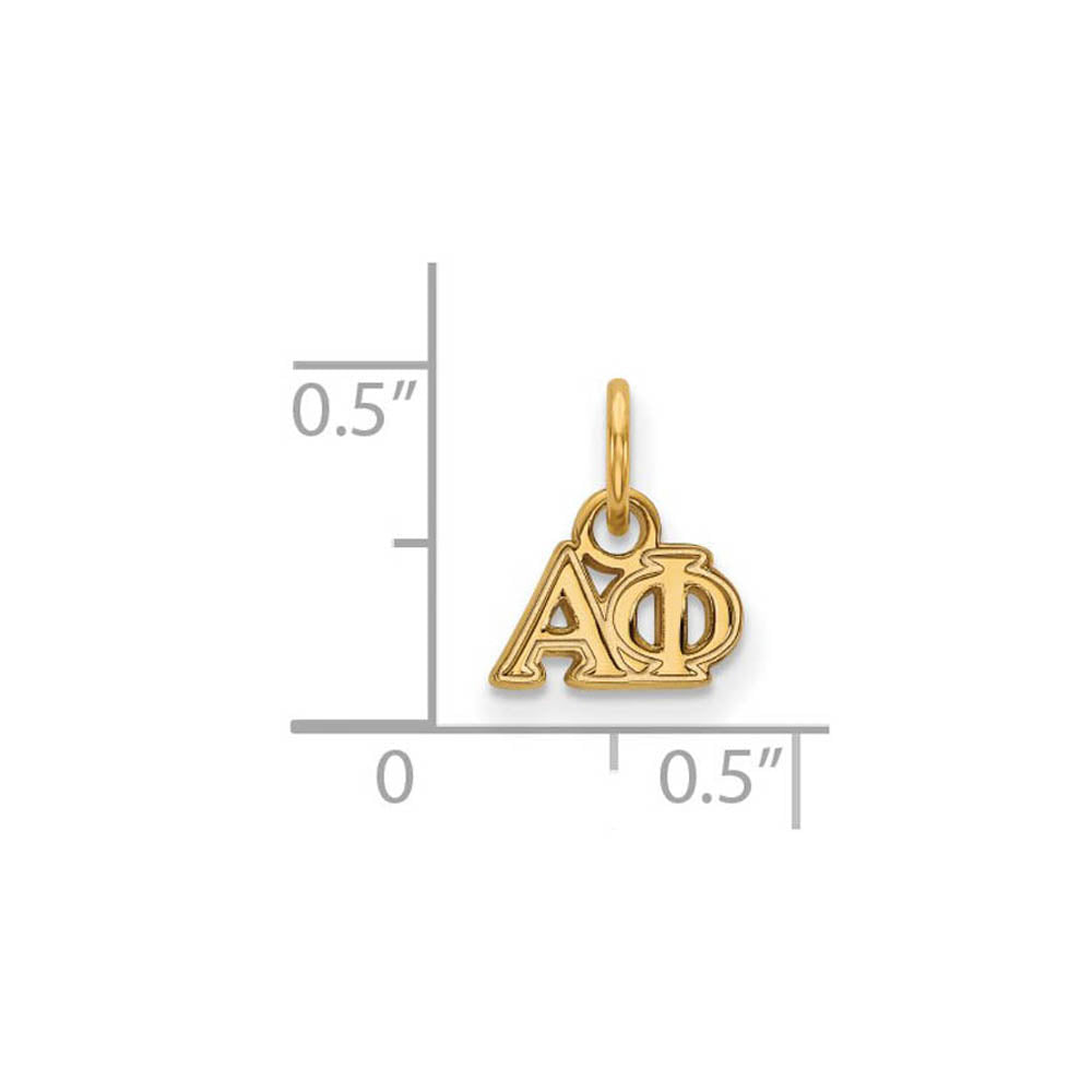 Alternate view of the 14K Gold Plated Silver Alpha Phi XS (Tiny) Greek Letters Charm by The Black Bow Jewelry Co.