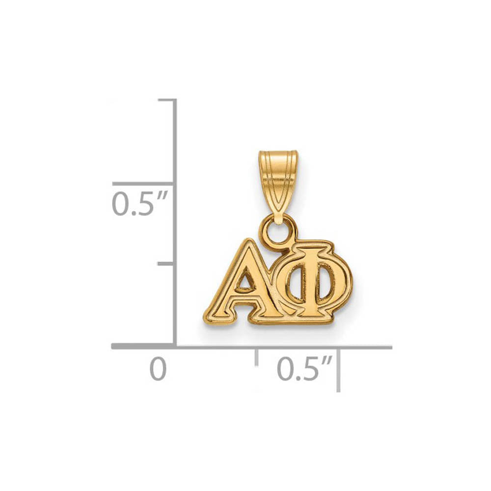 Alternate view of the 14K Plated Silver Alpha Phi Small Greek Letters Pendant by The Black Bow Jewelry Co.