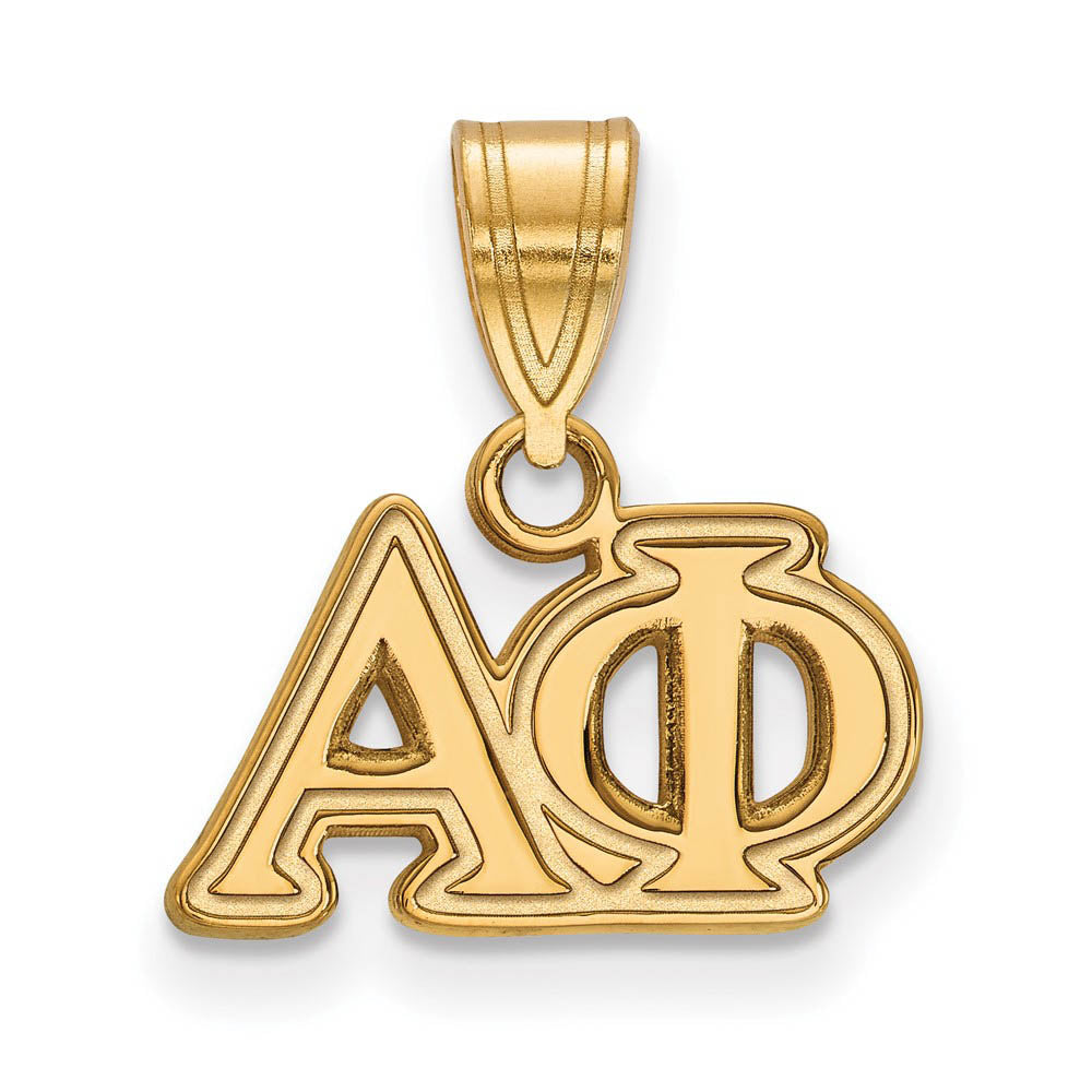 14K Plated Silver Alpha Phi Medium Greek Letters Pendant, Item P27175 by The Black Bow Jewelry Co.