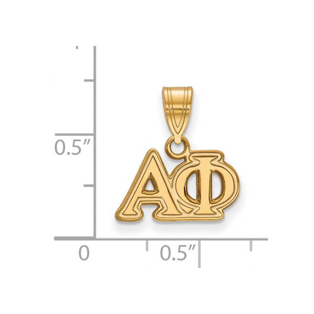 Alternate view of the 14K Plated Silver Alpha Phi Medium Greek Letters Pendant by The Black Bow Jewelry Co.