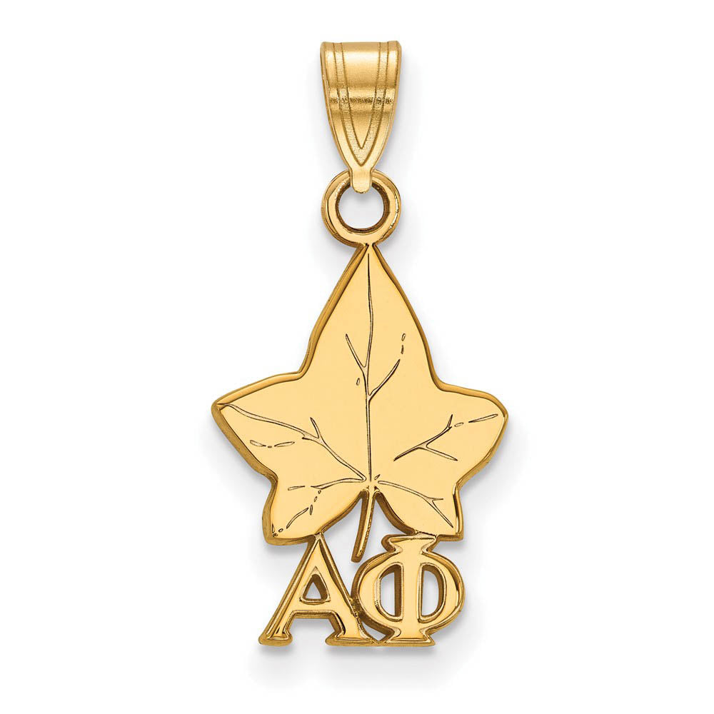 14K Plated Silver Alpha Phi Small Pendant, Item P27179 by The Black Bow Jewelry Co.