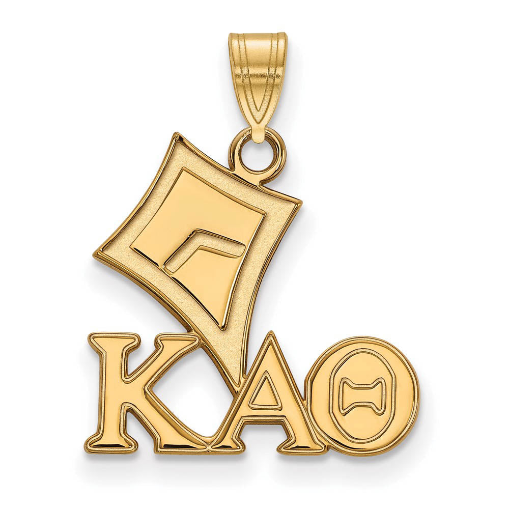 14K Plated Silver Kappa Alpha Theta Small Pendant, Item P27203 by The Black Bow Jewelry Co.