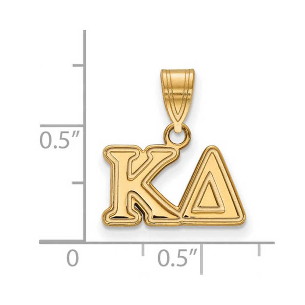 Alternate view of the 14K Plated Silver Kappa Delta Medium Greek Letters Pendant by The Black Bow Jewelry Co.