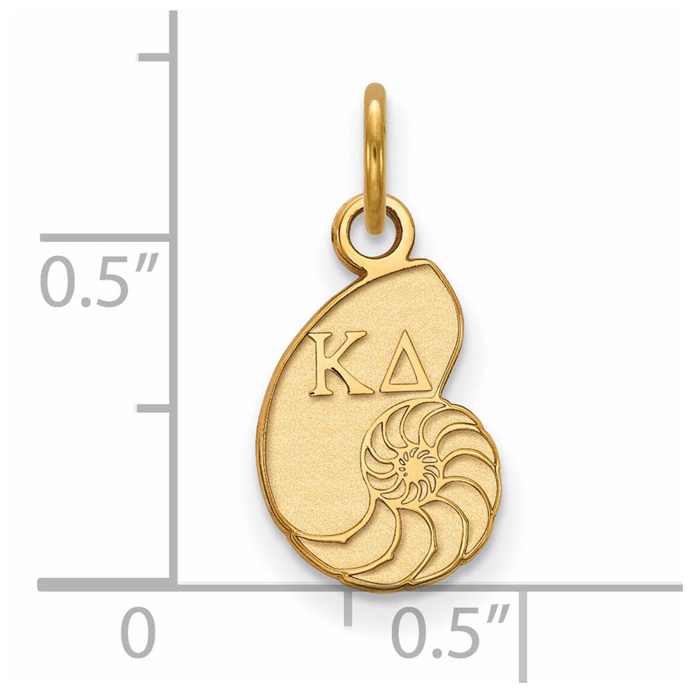 Alternate view of the 14K Gold Plated Silver Kappa Delta XS (Tiny) Charm or Pendant by The Black Bow Jewelry Co.