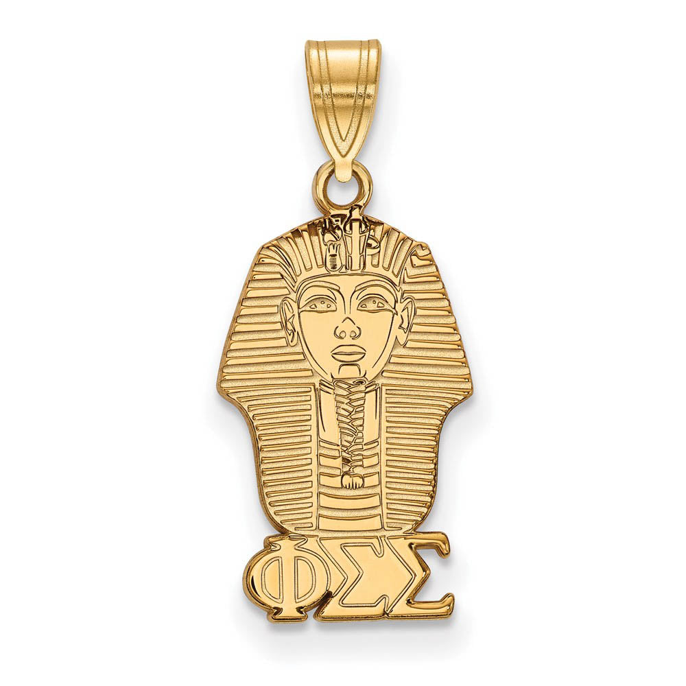 14K Plated Silver Phi Sigma Sigma Small Pendant, Item P27217 by The Black Bow Jewelry Co.