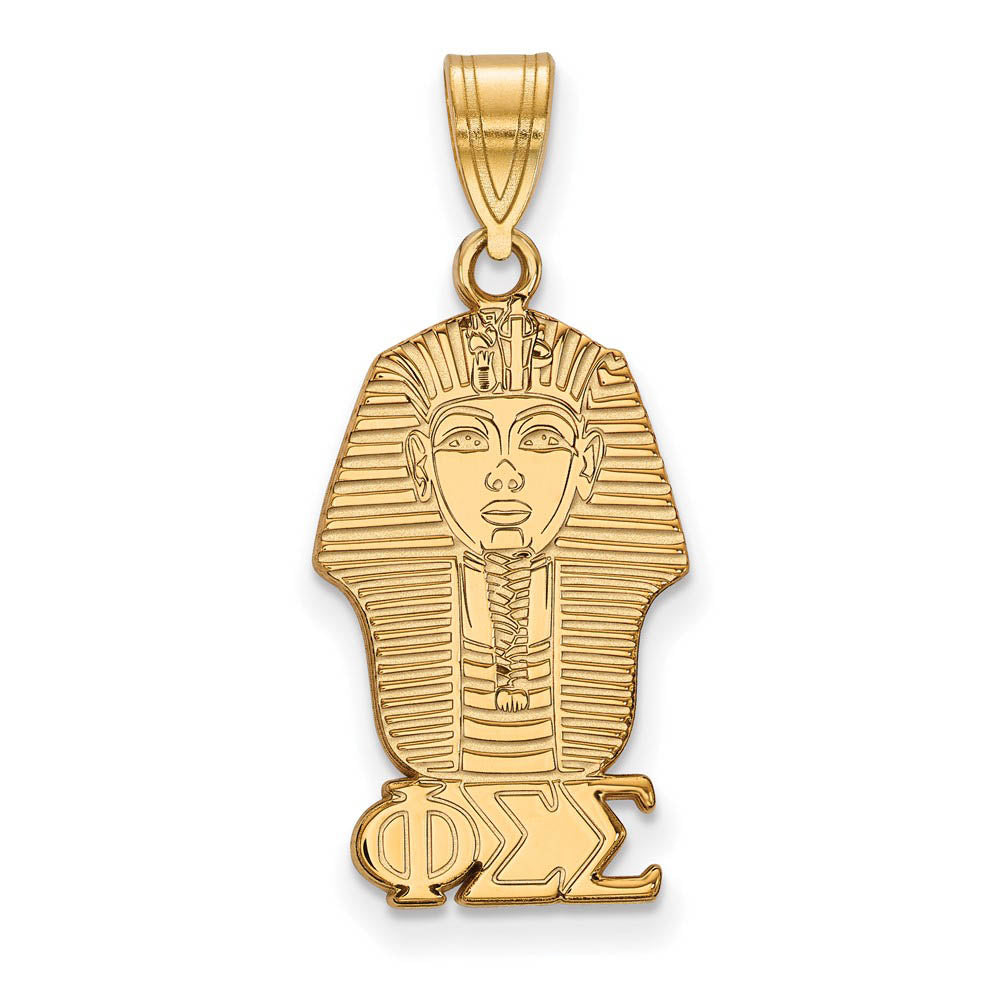 14K Plated Silver Phi Sigma Sigma Medium Pendant, Item P27218 by The Black Bow Jewelry Co.