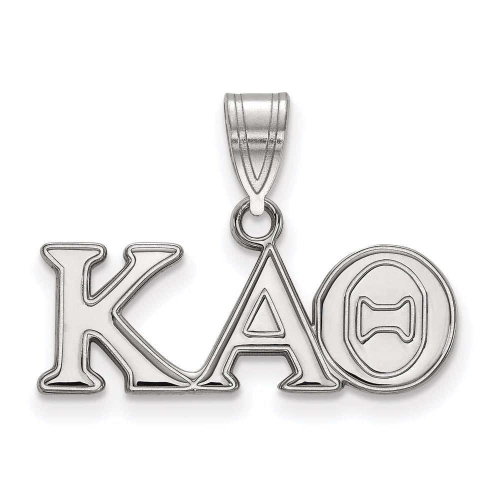 Sterling Silver Kappa Alpha Theta Medium Greek Letters Pendant, Item P27224 by The Black Bow Jewelry Co.