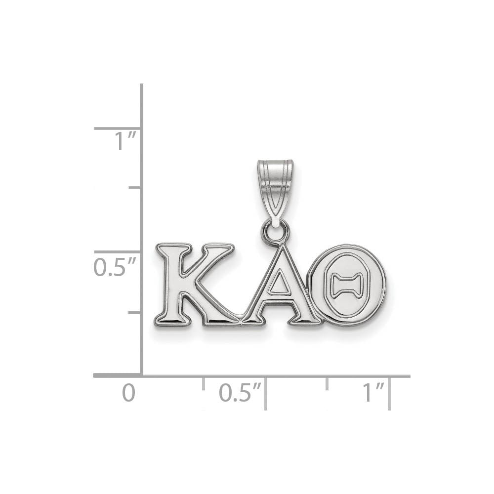 Alternate view of the Sterling Silver Kappa Alpha Theta Medium Greek Letters Pendant by The Black Bow Jewelry Co.