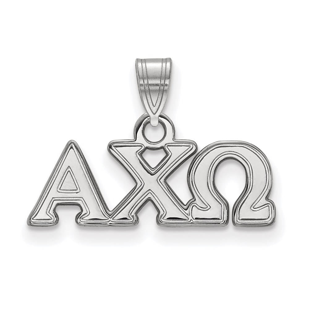 Sterling Silver Alpha Chi Omega Small Greek Letters Pendant, Item P27226 by The Black Bow Jewelry Co.