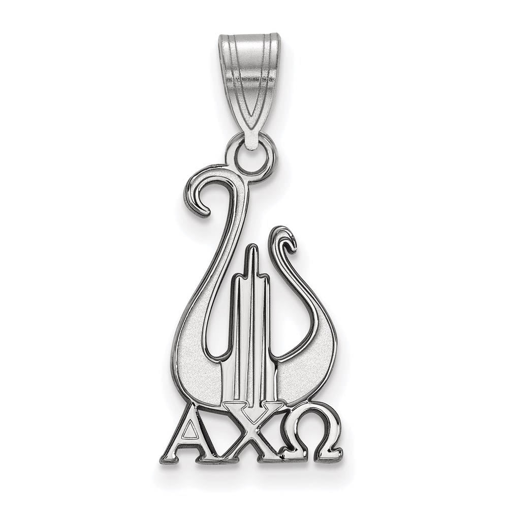 Sterling Silver Alpha Chi Omega Medium Pendant, Item P27231 by The Black Bow Jewelry Co.