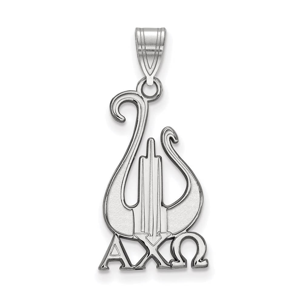 Sterling Silver Alpha Chi Omega Large Pendant, Item P27232 by The Black Bow Jewelry Co.