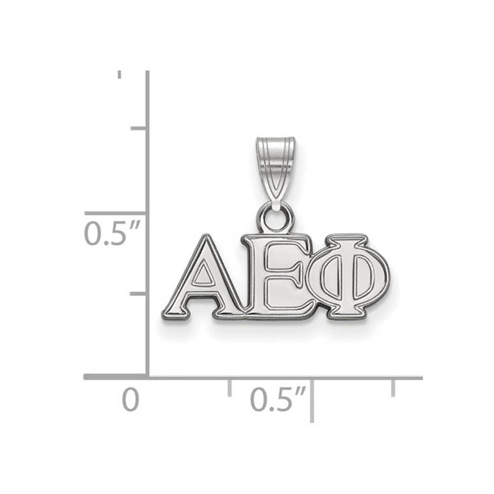 Alternate view of the Sterling Silver Alpha Epsilon Phi Small Greek Letters Pendant by The Black Bow Jewelry Co.
