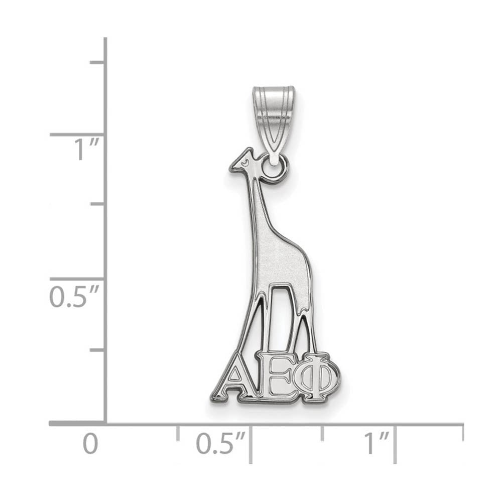 Alternate view of the Sterling Silver Alpha Epsilon Phi Medium Pendant by The Black Bow Jewelry Co.